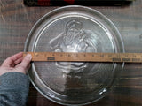Holiday 13IN Santa & 12IN Christmas Tree Serving Glass Platters/Trays Decorative