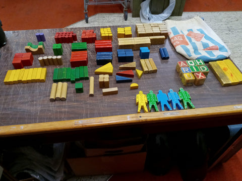 Vintage Mailbag Non-Toxic Colored Wood Blocks N0.142 SIFO Minneapolis Minnesota