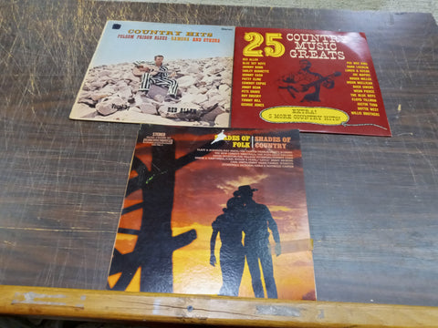 Country Music Albums Greats Hits & Shades Of Folk Country Vinyl Records Various
