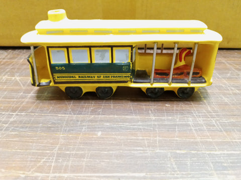 Vtg Famous First Municipal Railway San Francisco Cable Car EMPTY Decanter Italy