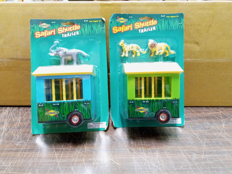 Vtg Safari Shuttle Trailers W Lion Tiger & Elephant Sunoco 2001 Collectibles NIB
