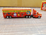 1994 McDonaldland Racing Team Diecast Cab Transporter Racing Champions Grimace