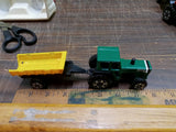Vtg Sun Toys Farm Sets Diecast Green & Red Tractors W Plastic Pull Alongs NIB