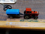 Vtg Sun Toys Farm Sets Diecast Green & Red Tractors W Plastic Pull Alongs NIB