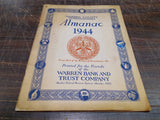 Vtg 1944 Warren County Pennsylvania Almanac Member FDIC Trust Department Compa