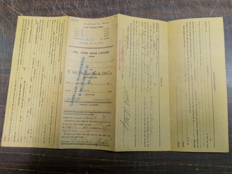 Vtg T.W Phillips Gas & Oil Lease Clearfield County January 1925 John Watson Reed
