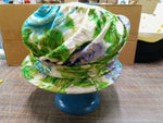 Vtg Womens United Hatters Cap Hat Millinery Union USA Blue Green Purple Unique!