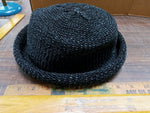 Vtg Black Mesh-Like Nylon Ravon Italy No Wash Hat Platania RN75341 Medium/Large