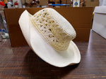 Vtg 100% Paper Beige Cream Sun Hat Womens Packable Hat Beach Style Medium/Large