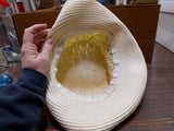 Vtg 100% Paper Beige Cream Sun Hat Womens Packable Hat Beach Style Medium/Large