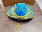 Blue & Gold Sombrero Authentic Salazar Mexican Mariachi Hat Youth New Mexico