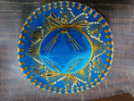 Blue & Gold Sombrero Authentic Salazar Mexican Mariachi Hat Youth New Mexico