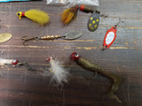 Fishing Tackle Box W Assorted Lures Felmlee Spinners Summertime Fishing Sporting