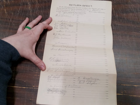 VTG  February A.D. 1900 Return Sheet Inspectors Judge Election Mercer County