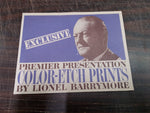 Vtg Lionel Barrymore Exclusive Premier Presentation Color-Etched Prints Set Of 4