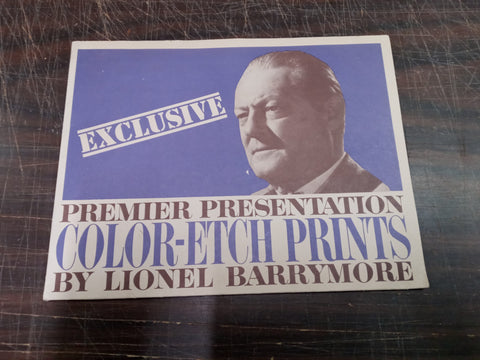 Vtg Lionel Barrymore Exclusive Premier Presentation Color-Etched Prints Set Of 4