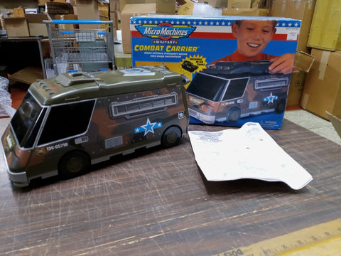 Vtg Micro Machines Combat Carrier 1997 Military Fold Out Van Galoob Missing Tank