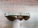 Vtg Three Brass Flowered Leaves Etched Bells W Steel Mount Doorbells Decorations