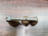 Vtg Three Brass Flowered Leaves Etched Bells W Steel Mount Doorbells Decorations