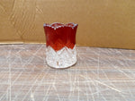 Vtg Frankfort 1900's Ruby & Clear Shot Glass Toothpick Holder Souvenir Flash Cut