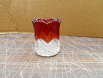 Vtg Frankfort 1900's Ruby & Clear Shot Glass Toothpick Holder Souvenir Flash Cut