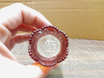 Vtg Frankfort 1900's Ruby & Clear Shot Glass Toothpick Holder Souvenir Flash Cut