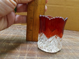 Vtg Frankfort 1900's Ruby & Clear Shot Glass Toothpick Holder Souvenir Flash Cut