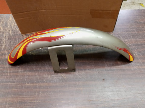 Harley Davidson Wide Glide Softail Front Fender Custom Paint Red/Orange Flames