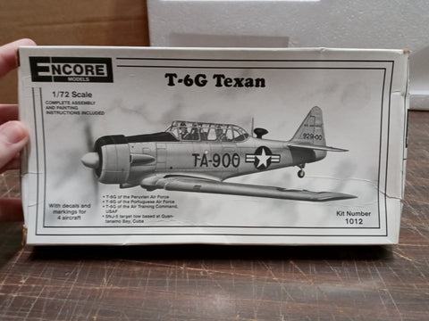 Encore Model T-6G Texan 1:72 Scale Kit # 1012 Texan Airforce Plastic Plane New