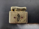 Vtg Gold Kreisler Butane Lighter LH Initials Engraved Original Box Collectible