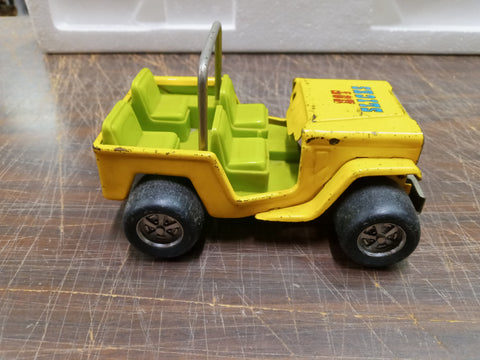 Vtg Buddy L Jeep Diecast Army Vehicle T5278 Yellow & Green Hot Slicks Japan