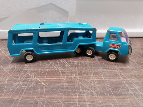 Vtg Buddy L Auto Carrier Car/Truck Hauler Diecast Transporter 1970's Japan Blue