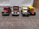Vtg 4 Diecast Trucks Sweet Coffee Mark Cement Diamond Flour & Pure Mineral Water