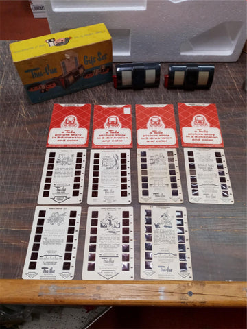 Vtg Tru-Vue Gift Set 1950's 2 Magic Eyes Viewers & 11 Assorted Photo Cards & Box
