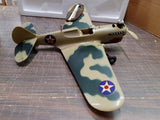 Vtg Cox Curtiss P-40 Warhawk Engine Powered Combat Camouflage Aircraft NO-5500