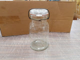 Vtg Quart Sized Clear Glass Mason Storage Jar Atlas E-Z Seal W Wire Bale Top