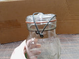 Vtg Quart Sized Clear Glass Mason Storage Jar Atlas E-Z Seal W Wire Bale Top