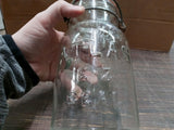Vtg Quart Sized Clear Glass Mason Storage Jar Atlas E-Z Seal W Wire Bale Top
