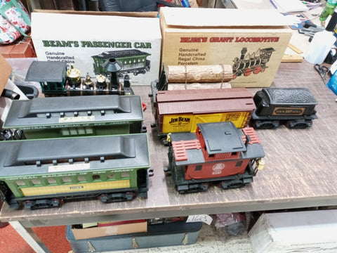 Vtg EMPTY Decanters Train Locomotive Jim Beam Engine Passenger Freight Caboose