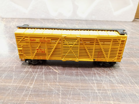 Vtg HO Train The Katy MKT 47150 Serves the Southwest Cattle Car Yellow Freight