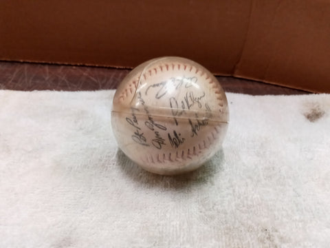 Vtg Chicago Cubs Autographed Baseball 24 Signatures Various Players Collectible