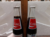 Vtg Penn State 1982 & Super Bowl 1984 Glass 10OZ Collectible Bottles Coca-Cola
