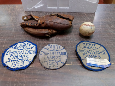 Vtg Cabot PA Church League Patches Ball & Glove 1950 Champs Collectible History