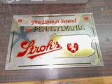 Vtg Stroh's Beer Wall Bar Mancave Mirror Sign You Have A Friend In Pennsylvania