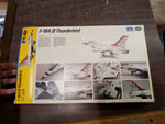 Vtg 1990 F-16A/B USAF Thunderbird Aircraft Model Kit Testors Italeri 1/72 Scale