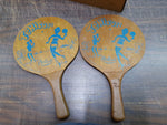 Vtg Tenisopp Rotao Wooden Beach Racquets Tennis Ping Pong Table Paddles Sports