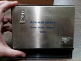 Vtg Rolodex Armco Iron Man Award Butler Works Memo Pad & Pen Slot Collectibles