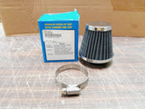 Vtg Tapered Air Filter Emgo A/F Chrome End 42mm Universal Clamp-On 12-55742 NIB