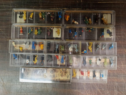 Vtg Assortment Mini Travelers Plastic People AHM Merten Track Crew ETC Train