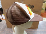Vtg Brown & White Hawaii Rainbow Hilo Hatties Trucker Snap Back Hat L/XL W Tags